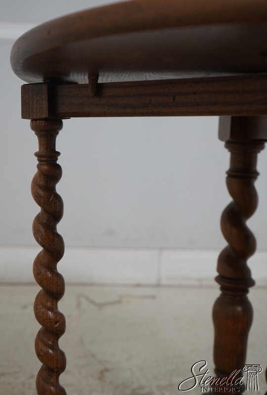 67966: BAKER Jacobean Style Oak Barely Twist Drop Leaf Table gallery