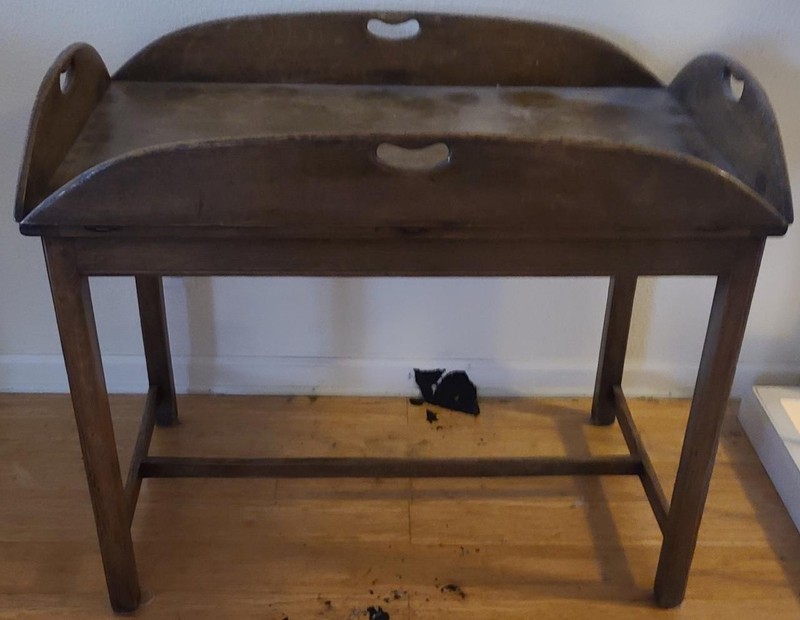Antique Mahogany Butler’s Tray Table – Fixed Base – GDC – USEFUL and STYLISH gallery