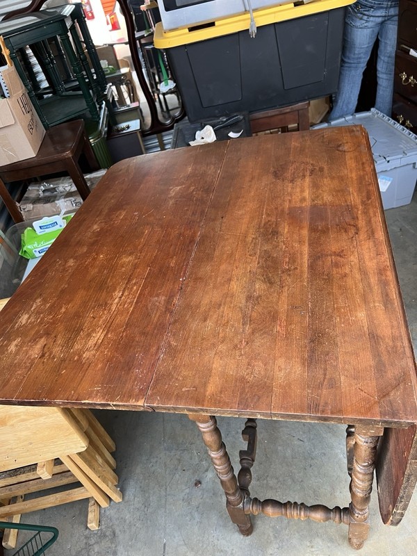 1940’S Drop Leaf Wooden Table gallery