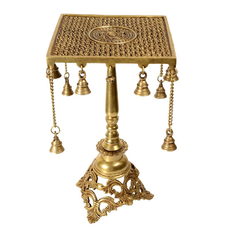 Table/Stand Antique Look Temple Traditional Bell Hanging Solid Pattern20.32 CM gallery