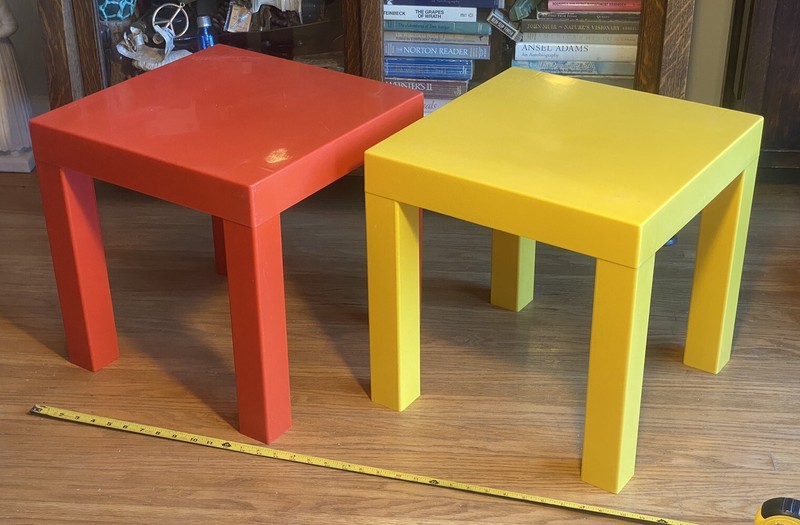 Vintage 1970s Parsons Table Orange & Yellow Plastic Style MCM Retro -RARE!