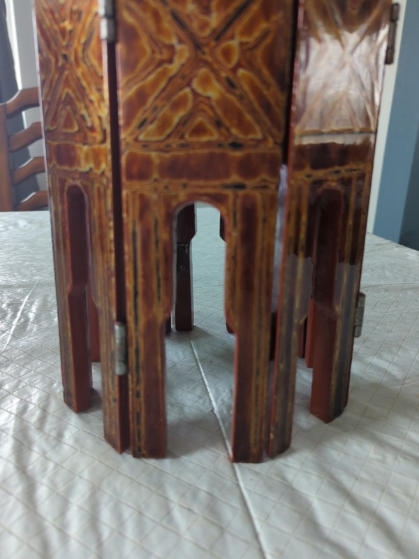 Vintage Handmade Mandalay, Myanmar, Folding Side Table, 12" gallery