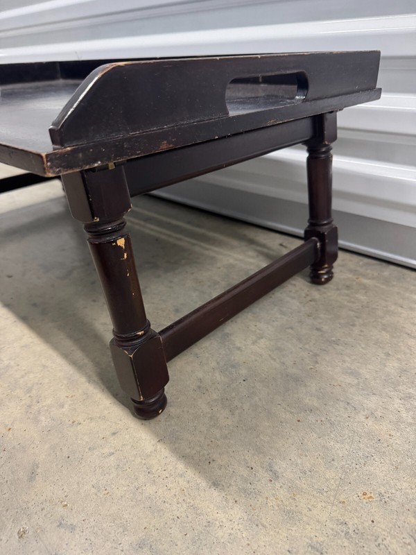 Vintage English Style Wood Detachable Butler’s Tray Top Table gallery