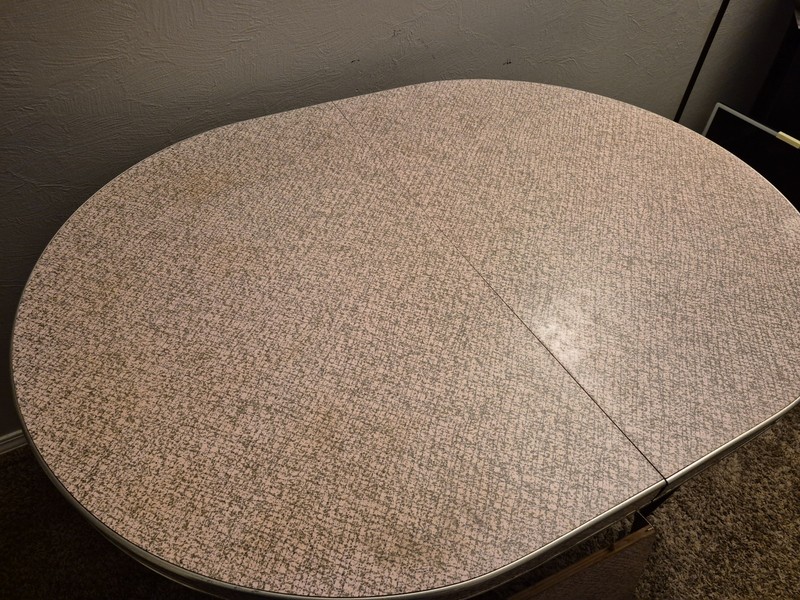 1950s kitchen table pink and black