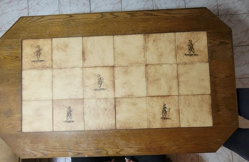 Vintage Spanish Stoneware Inlay Table gallery