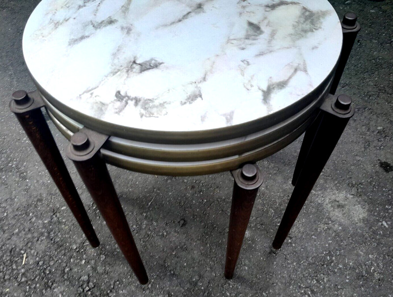 Mid Century Modern Faux Marble Stacking Tables gallery