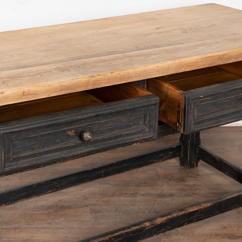 19th Century Black Painted Library Console Table, Denmark gallery