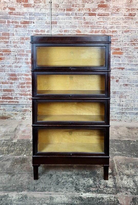 Antique Macey Mahogany Lawyer's Bookcase 4 Stacks-c1910s gallery