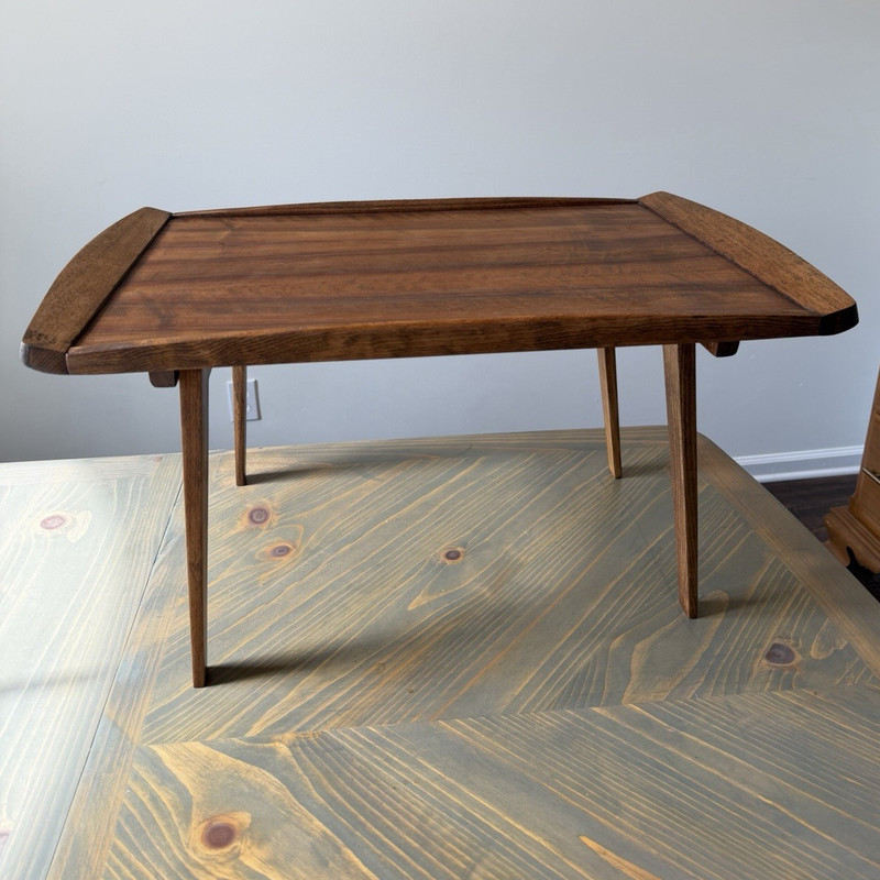 Antique Mid-Century Modern Wood Folding TV Tray Table
