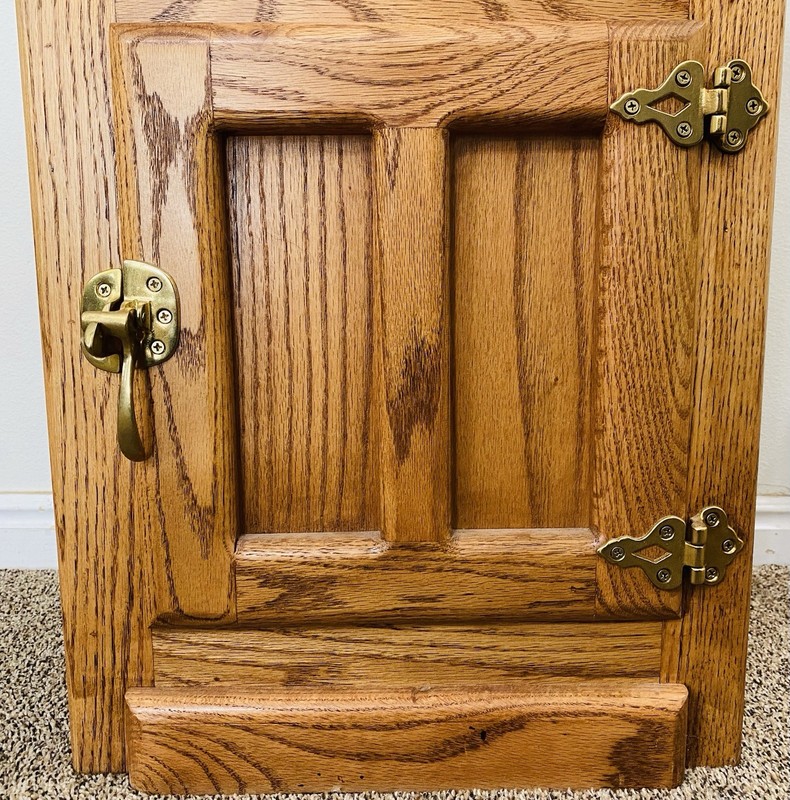 Vintage White Clad Oak Wood Ice Box Nightstand Cabinet Chest End Table 29” H gallery