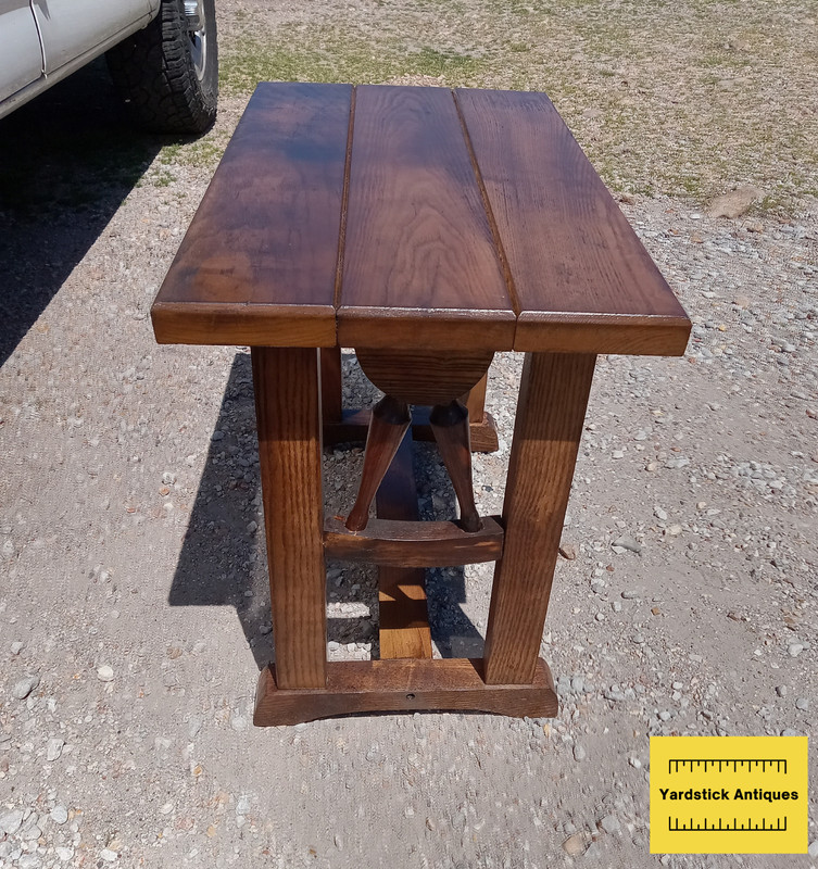 Mid Century Solid Oak Wagon Wheel End Table (ET434) gallery