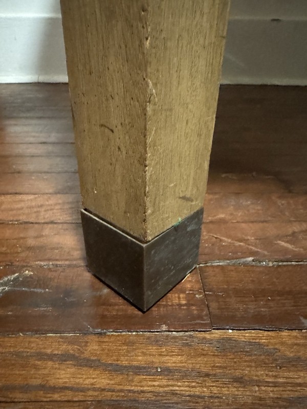 Vintage Mid Century Dunbar Style Oak And Travertine X Base Game Table gallery