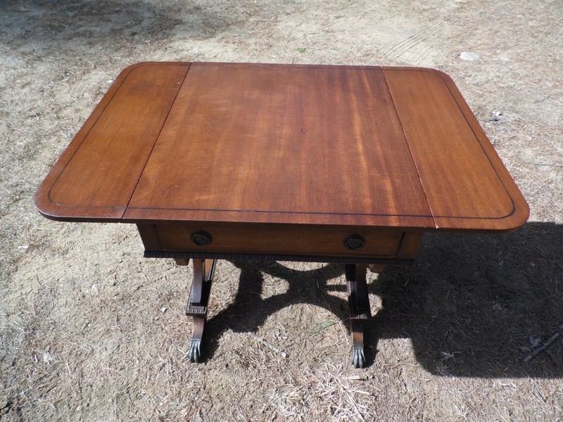 Vintage Federal Style Mahogany Double Drop Leaf Side Table gallery