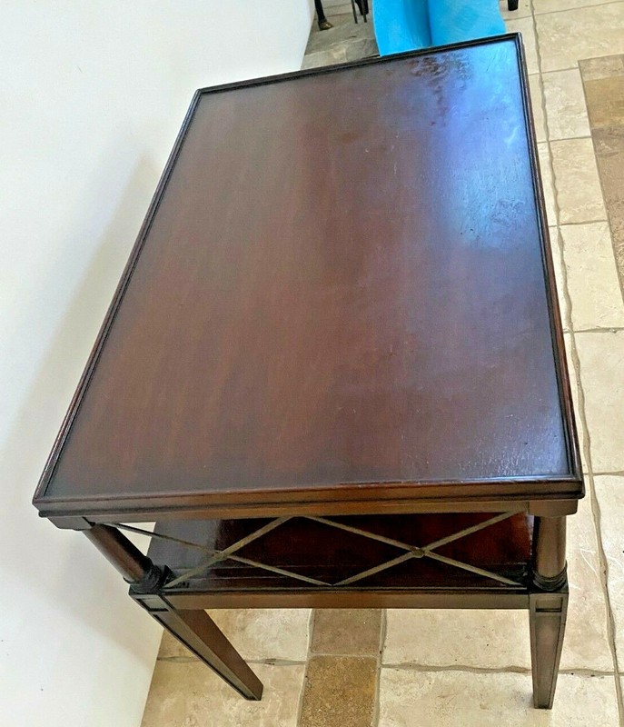 Vintage Hekman Table bottom shelf two tier Mahogany high quality gallery