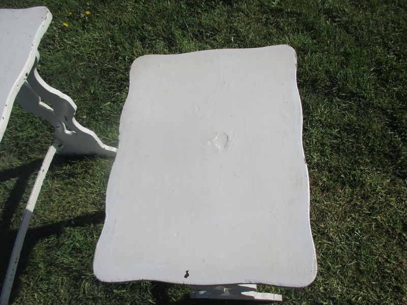 2 Antique French White Wood Nesting Side Tables French Provincial Stunning WOW gallery