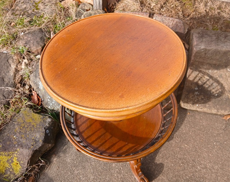 Antique Walnut Sewing Basket Table or Sewing Stand 1860s Rare gallery