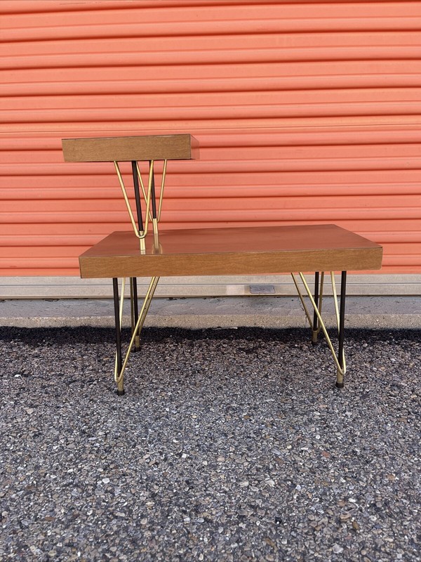 Vintage Two Tiers Mid Century Atomic Coffee Table Hollywood Regency 1960’s gallery