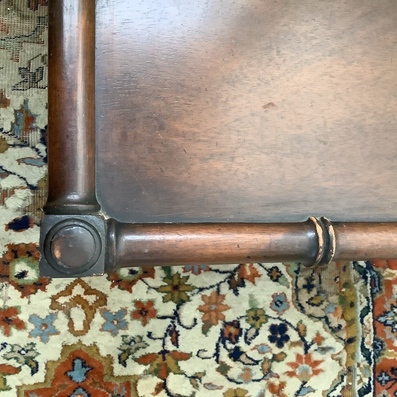 Vintage Faux Bamboo Occasional Table with Cane Bottom and Casters gallery