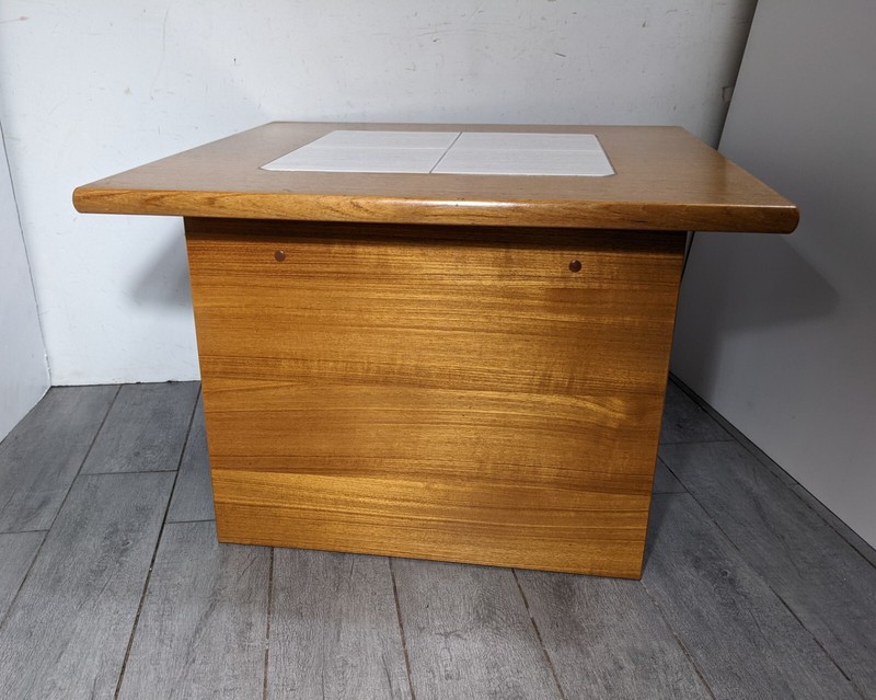Vintage Gangso Mobler Mid Century Danish Modern Tile Top Teak Wood End Table gallery