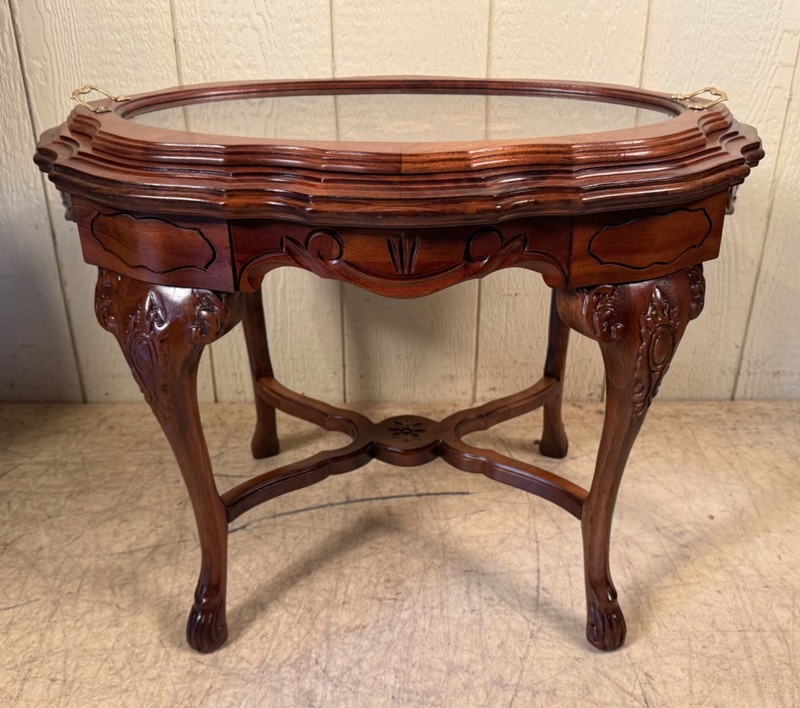 Antique Inlaid Depression Era Parlor Table gallery