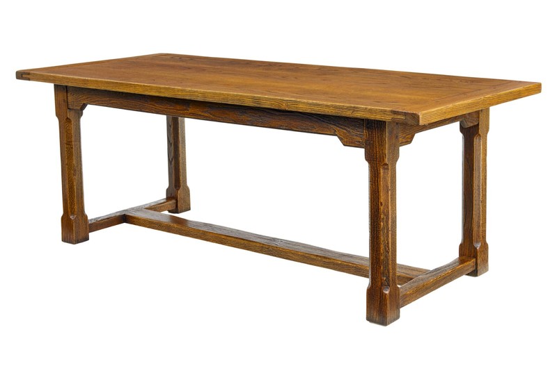 ENGLISH MADE GOLDEN OAK REFECTORY DINING TABLE gallery