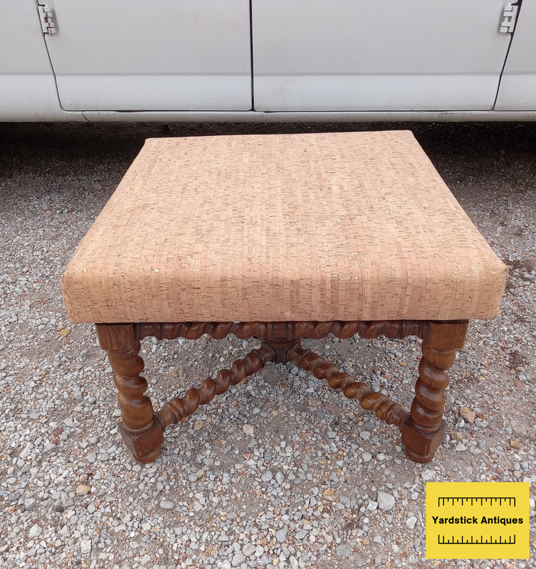 Oak Barley Twist Brindle Cork Print Vinyl Coffee Table / Bench (CT-32) gallery