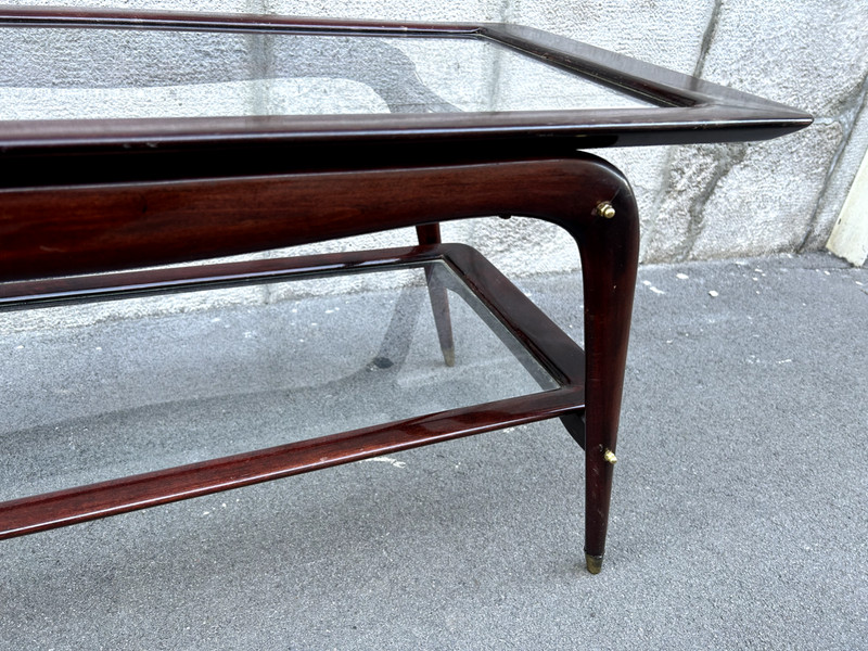 Table 50s Caesar Lacquer Ico Parisi Italian Design Wood Glass Coffee Table gallery