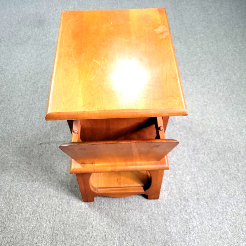 Vintage Mid Century Solid Walnut Smoke Stand Table gallery