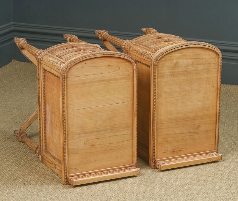 Antique Italian Pair Two Renaissance Beech Lime Washed Besides Cabinets Tables gallery