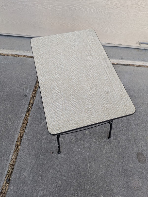 Vintage Mid Century Modern Atomic Wrought Iron End Table Magazine Rack K19 gallery