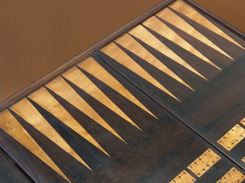 Antique Game Table Chess, Backgammon, Cribbage gallery