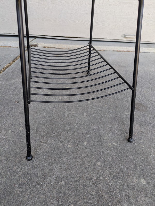 Vintage Mid Century Modern Atomic Wrought Iron End Table Magazine Rack K19 gallery