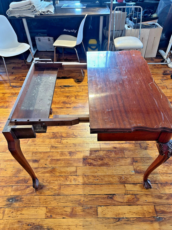 Rare Antique Chippendale Style Mahogany Fold-Over Table – Ball & Claw Feet gallery