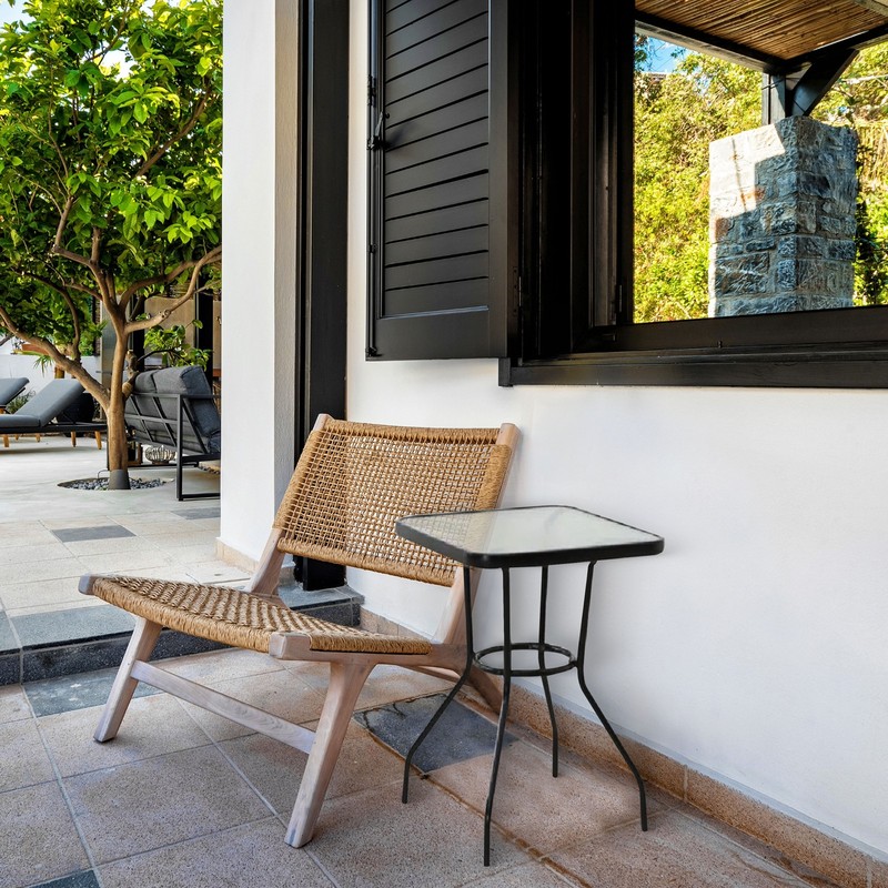 Four Seasons Courtyard Sunny Isles Tempered Glass Top Patio Dining Table, Black gallery