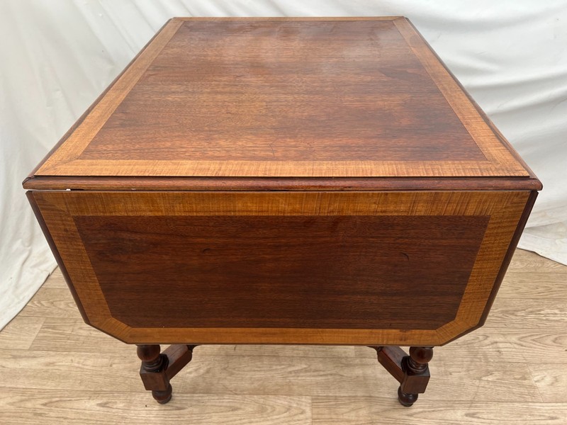 Antique Expanding Dining Table Barley Twist Legs Drop Down side leaves gallery