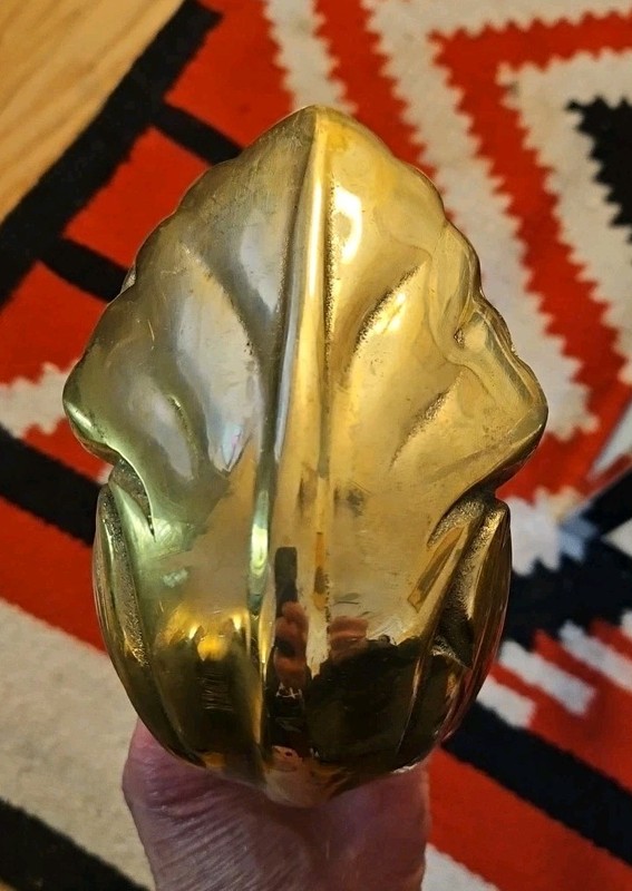 Solid Brass ONE Leg For Glass Top Coffee Table Curved Leaf gallery