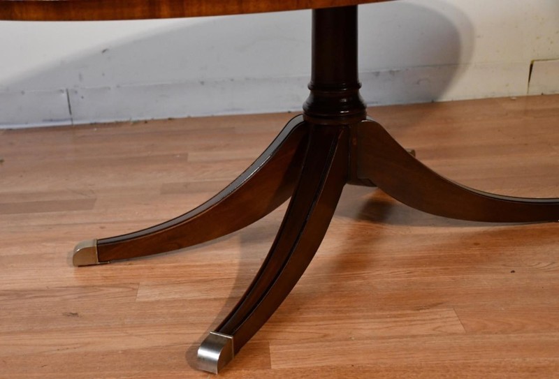 Vintage Ethan Allen Regency style Flame Mahogany banded Satinwood Coffee Table gallery