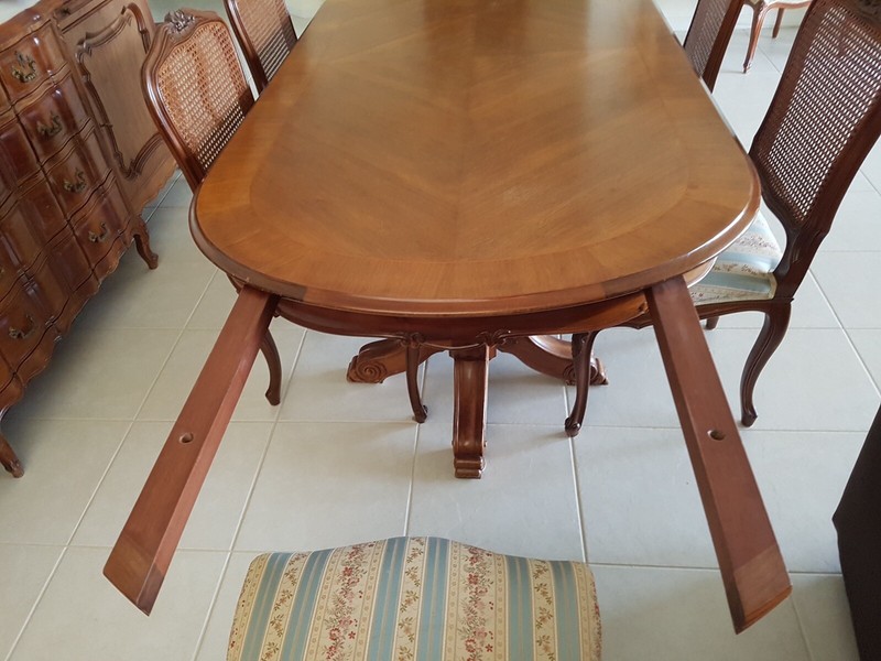 Antique French Dining Table set with 8 chairs gallery