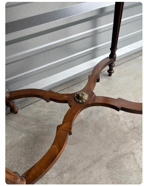 19th-Century French Louis XVI-Style Marquetry Game Table with Brass Ormolu Trim gallery
