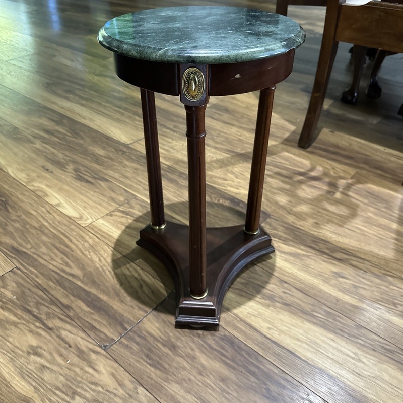 Bombay Co? French Empire Neoclassical Style Mahogany Marble Side Table 22” Read gallery