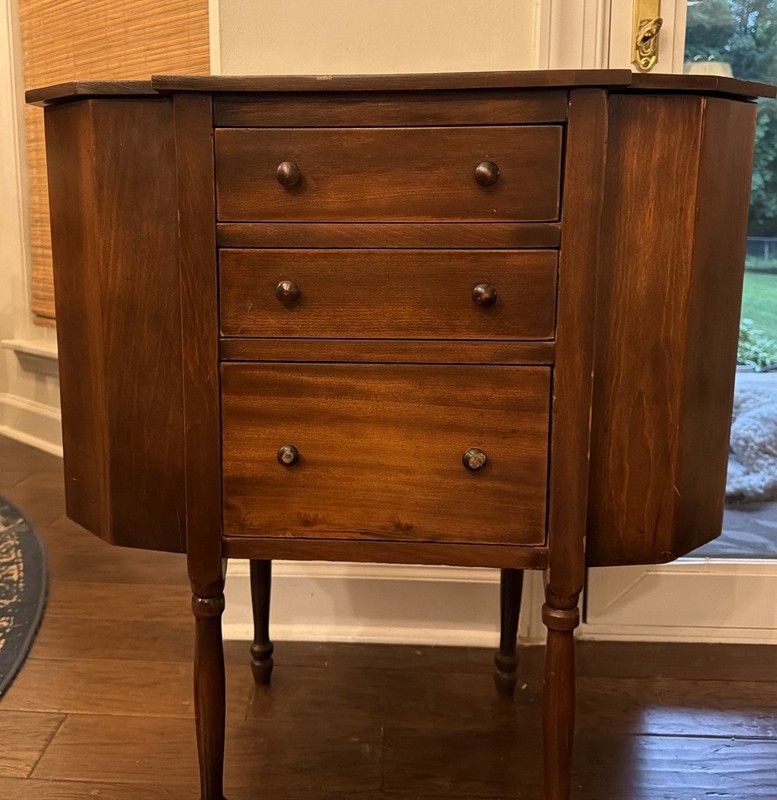 Gorgeous Vintage Martha Washington Mahogany Wood Sewing Cabinet Table gallery