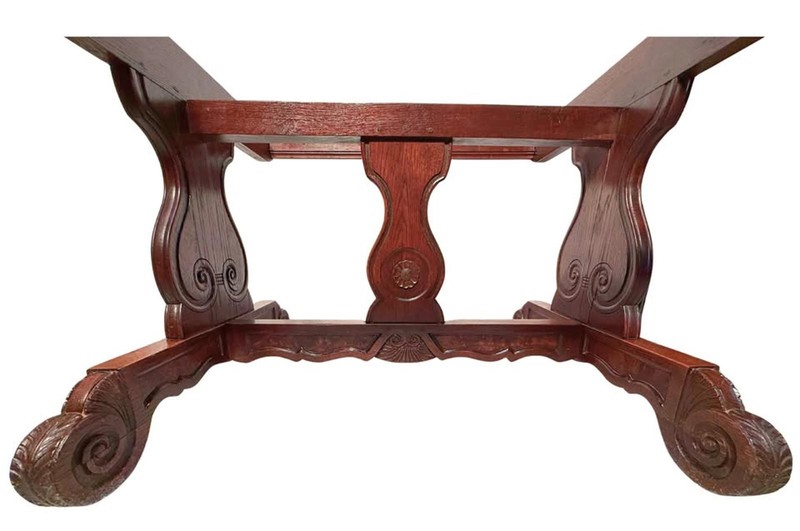 **Antique French Oak & Elm Trestle Base Dining Table**OBO** gallery