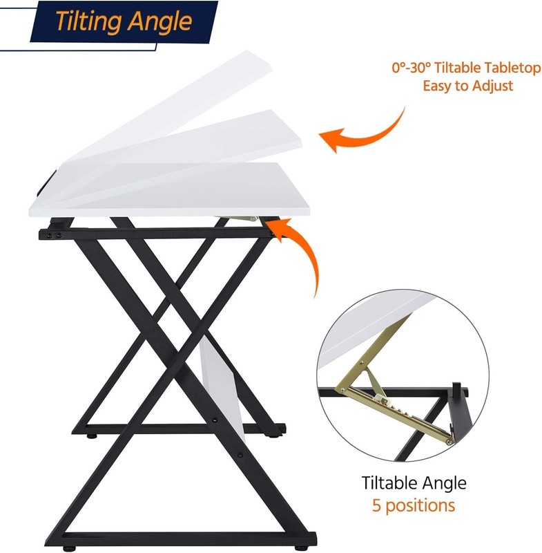 Stylish Adjustable Drafting Table with Multi-Angle Desk Surface for Art & Study gallery