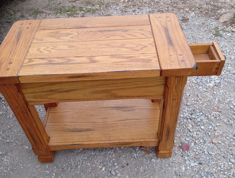 Oak Distressed End Table / Side Table (ET541) gallery