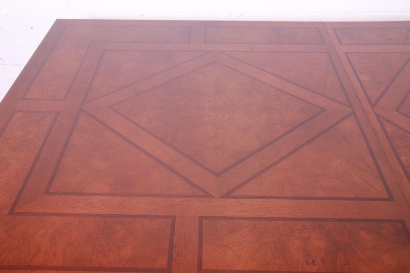 Henredon Italian Provincial Carved Mahogany Parquetry Top Extension Dining Table gallery