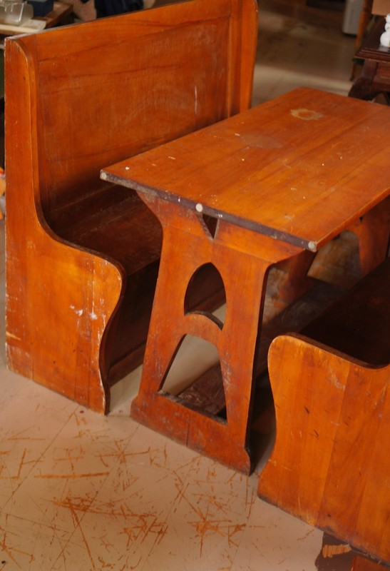 Antique Country Breakfast Nook Kitchen Dining Set ~ Superb and Gorgeous! gallery