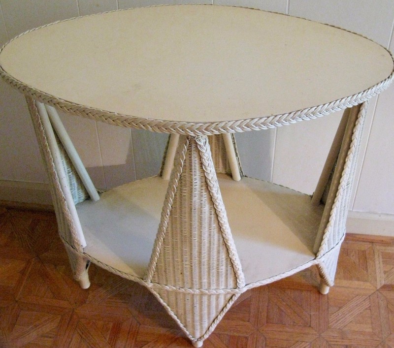 Unique! Wicker & Wood Oval Table - A Heyward-Wakefield Victorian Design gallery
