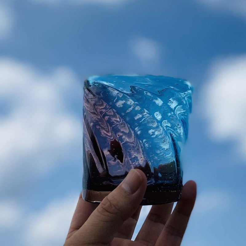 Ryukyu Glass Rocks Glass Okinawa Souvenir Churaumi Rocks Glass Purple x Blue gallery