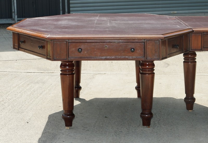 MASSIVE ANTIQUE GEORGE III 1780 MAHOGANY LIBRARY DESK TABLE GEORGE REX LOCKS gallery