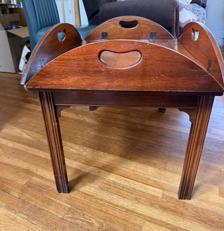 Vintage Chippendale Style Mahogany Butler’s Coffee Table gallery